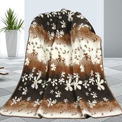 Bellatex Vlnená deka Európske Merino Kvety, 155 x 200 cm