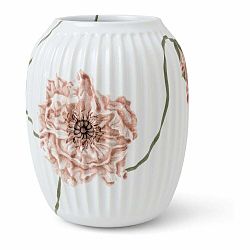 Biela porcelánová váza Kähler Design Poppy, výška 13 cm