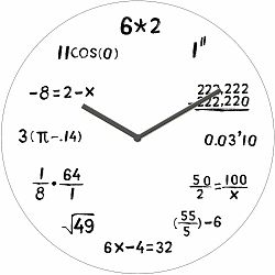 Biele sklenené nástenné hodiny Postershop Mathematics, ø 30 cm
