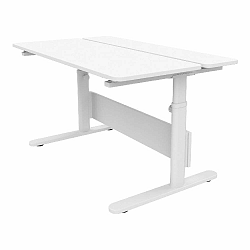 Biely písací stôl s nastaviteľnou výškou Flexa Evo Split