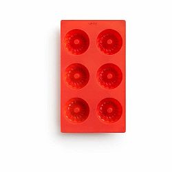 Červená silikónová forma na mini bábovky Lékué