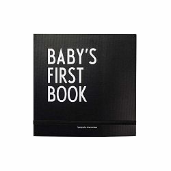 Čierna detská spomienková knižka Design Letters Baby's First Book