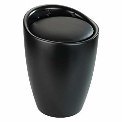 Čierna kúpeľňová stolička s vyberateľným košom na bielizeň Wenko Candy