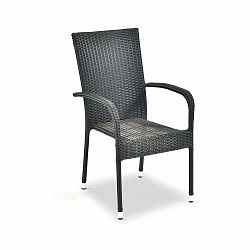 Čierna záhradná stolička z umelého ratanu Bonami Selection Paris