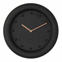 Čierne nástenné hodiny Karlsson Petra, ø 30 cm