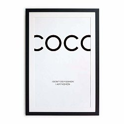 Čierno-biely plagát Little Nice Things Coco, 40 x 30 cm