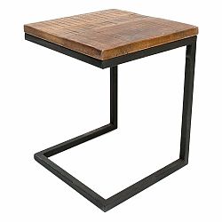 Čierny odkladací stolík s doskou z mangového dreva LABEL51 Box