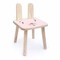 Detská stolička z masívnej borovice Little Nice Things Bunny