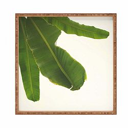 Drevený dekoratívny servírovací podnos Leaf, 40 × 40 cm