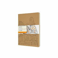 Hnedý linajkový zápisník Moleskine Cahier, 192 strán