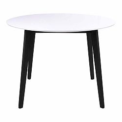 Jedálenský stôl s bielou doskou a čiernymi nohami z kaučukového dreva House Nordic Vojens, ⌀ 105 cm