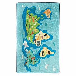Modrý detský protišmykový koberec Chilam Map, 200 x 290 cm