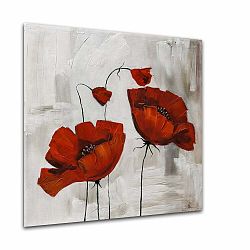 Obraz Styler Glasspik Flower Poppy Bloom, 20 × 20 cm