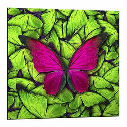 Obraz Styler Glasspik Green Butterfly, 20 × 20 cm