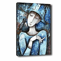 Obraz Tablo Center Girl With Cigarette, 40 × 60 cm
