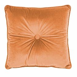 Oranžový vankúš Tiseco Home Studio Velvet Button, 40 x 60 cm