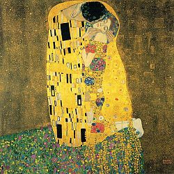 Reprodukcia obrazu Gustav Klimt The Kiss, 50 × 50 cm