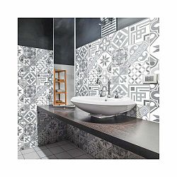 Sada 24 nástenných samolepiek Ambiance Wall Decal Cement Tiles Azulejos Micalina, 15 × 15 cm