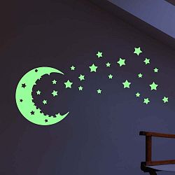 Sada nástenných svietiacich detských samolepiek Ambiance Moon and Stars