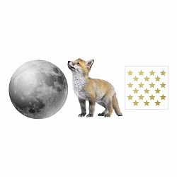 Set nástenných samolepiek Dekornik Little Fox And His Friend The Moon