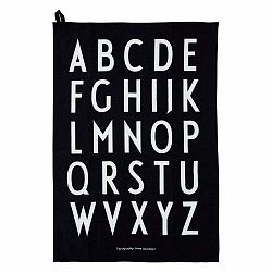 Sivá bavlnená utierka Design Letters Alphabet, 40 x 60 cm