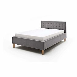 Sivá dvojlôžková posteľ Meise Möbel Malin, 140 x 200 cm