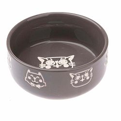 Sivá keramická miska pre mačku Dakls, 300 ml