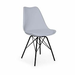 Sivá stolička s čiernou kovovou podnožou Bonami Essentials Eco