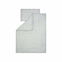 Sivé mušelínové detské obliečky Kindsgut Dots, 100 x 135 cm
