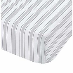 Sivo-biela bavlnená plachta Bianca Check And Stripe, 90 x 190 cm
