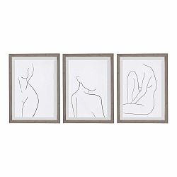 Súprava 3 nástenných obrazov v ráme Surdic Body Studies, 35 x 45 cm