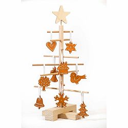 Súprava dreveného vianočného stromčeka a 14 terakotových ozdôb Nature Home Xmas set