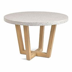 Tmavosivý záhradný stôl s doskou z kameňa Kave Home Shanelle, ø 120 cm