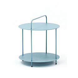 Záhradný kovový odkladací stolík v modrej farbe Ezeis Plip, ø 45 cm