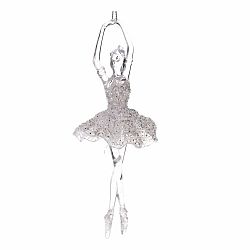 Závesná soška baleríny v striebornej farbe Dakls, výška 17 cm