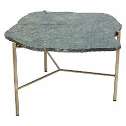 Zelený konferenčný stolík s mramorovou doskou Kare Design Piedra, 76 x 72 cm