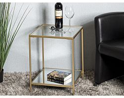 Odkladací stolík Porto 39x39 cm, zlatý%