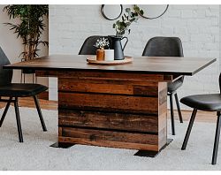 Rozkladací jedálenský stôl Manhattan 160x90 cm, vintage optika dreva%