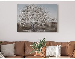 Ručne maľovaný obraz Zasnežený strom 100x70 cm, 3D štruktúra%