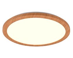 Stropné LED osvetlenie Camillus 40 cm, okrúhle, imitácia dreva%