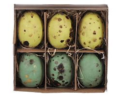 Veľkonočná dekorácia Vyfúknuté vajíčka, 6 ks, zelené%